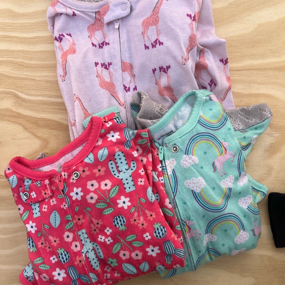 3 pairs of 2t footie pjs